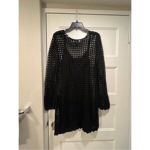 Elegant Black Crochet Dress